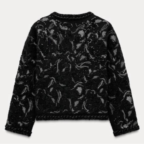 NWT ZARA KNIT CARDIGAN WITH SEQUINS SIZE L - Picture 6 of 16
